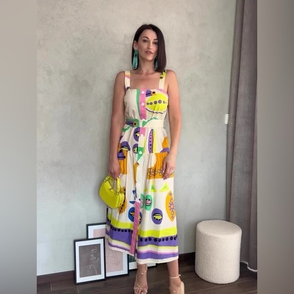 ZARA ~ PRINTED MIDI DRESS - Picture 14 of 17